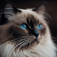 a siamese cat with blue eyes