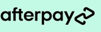 the afterpay logo on a green background